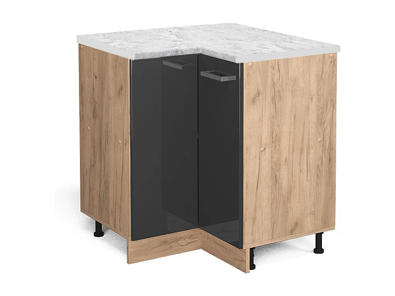 Armario de esquina antracita alto brillo 75.6x60x81.6 r-line