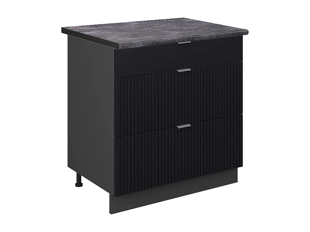 Mueble bajo de cocina rayas negras 80x60x82 fame-line