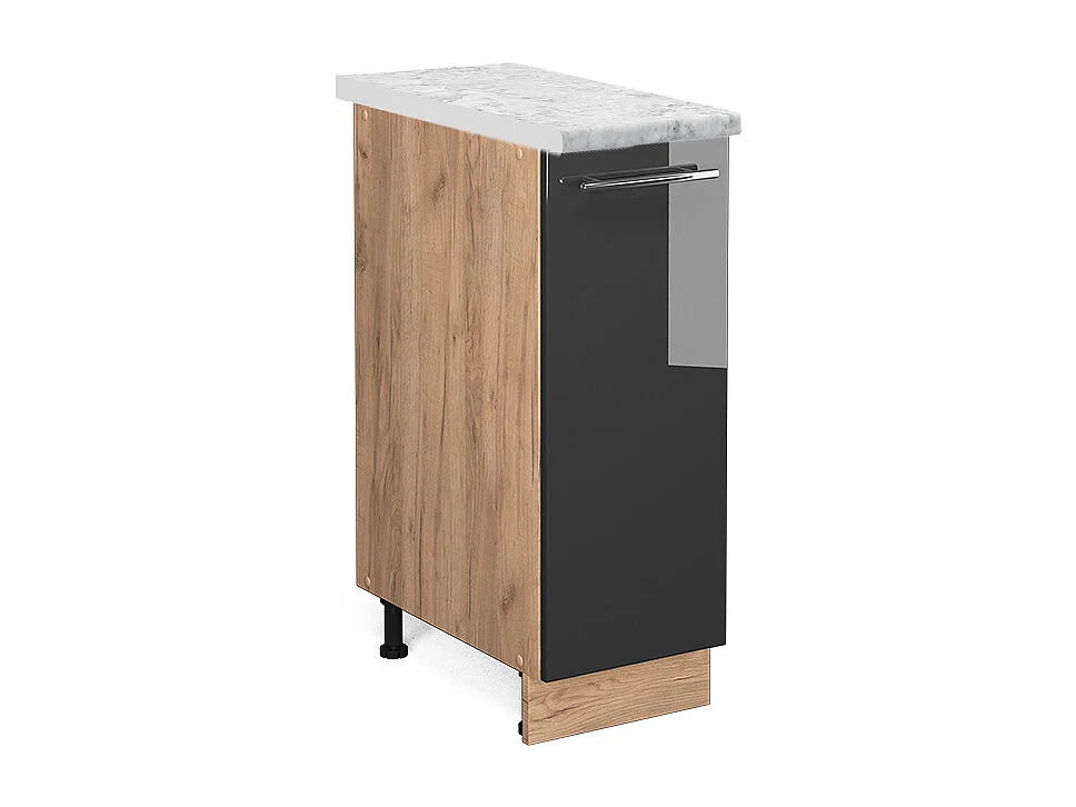 Meuble de cuisine anthracite haute brillance 30x60x82 fame-line