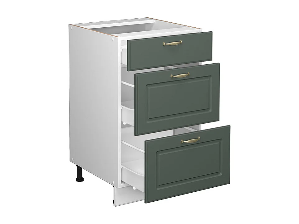 Mueble bajo de cocina verde dorado casa de campo 50x51.6x82 fame-line