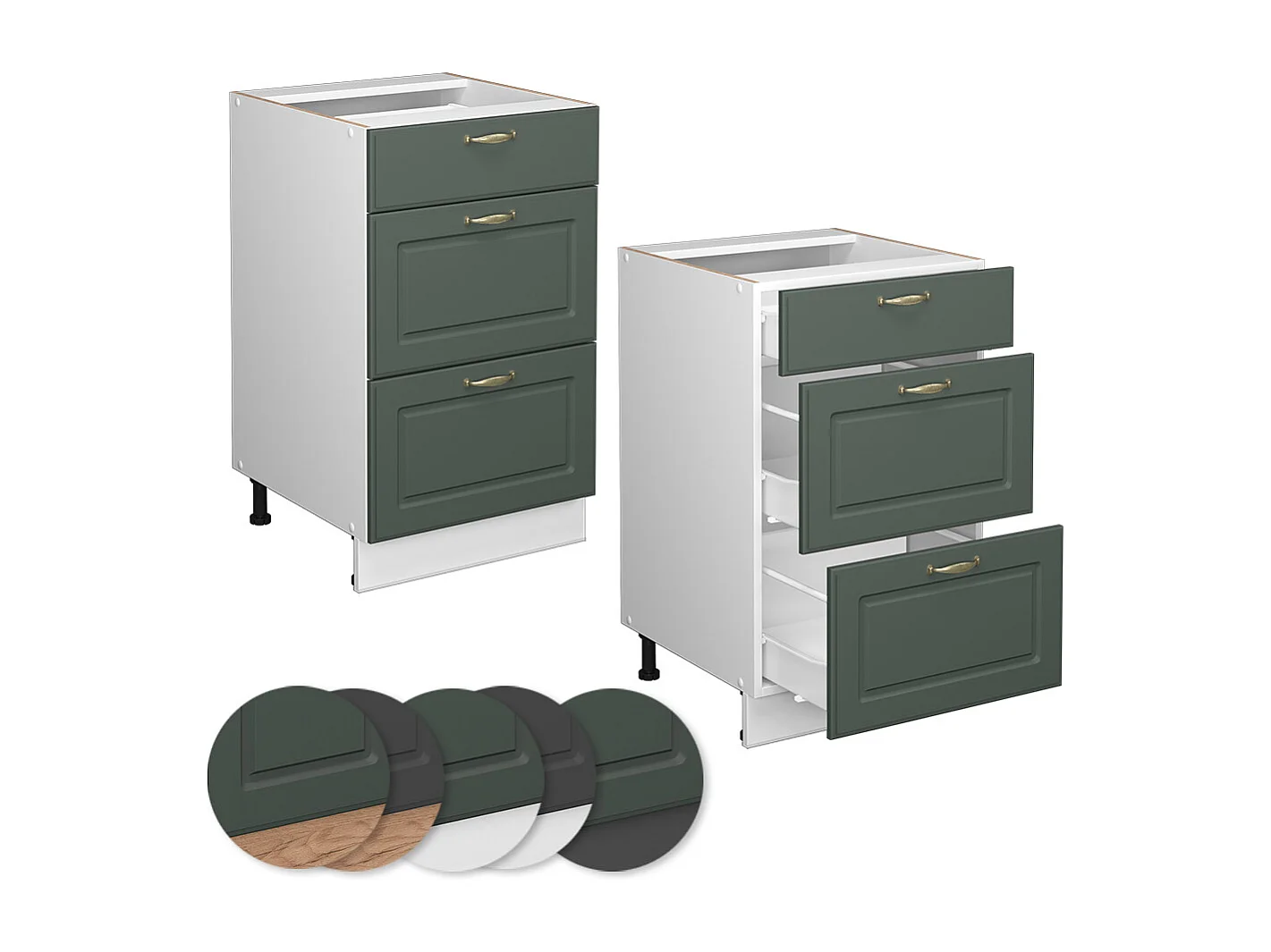 Meuble cuisine vert or campagne 50x51.6x82 fame-line