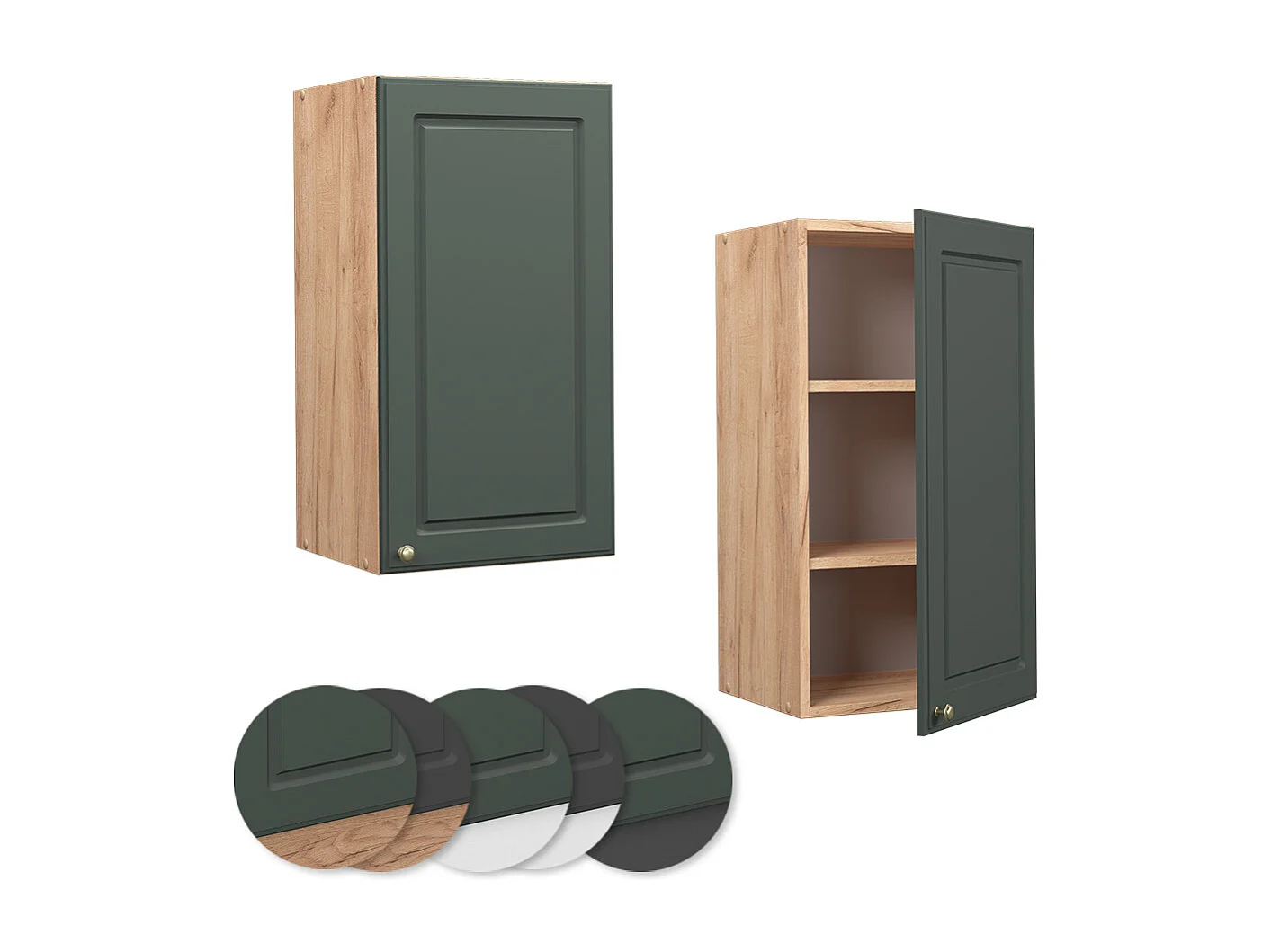 Armario colgante verde dorado casa de campo 40x34.1x72 fame-line