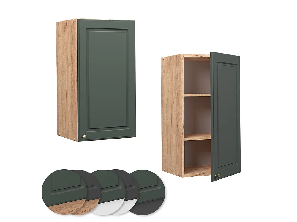 Wall cabinet green-gold country house 40x34.1x72 fame-line