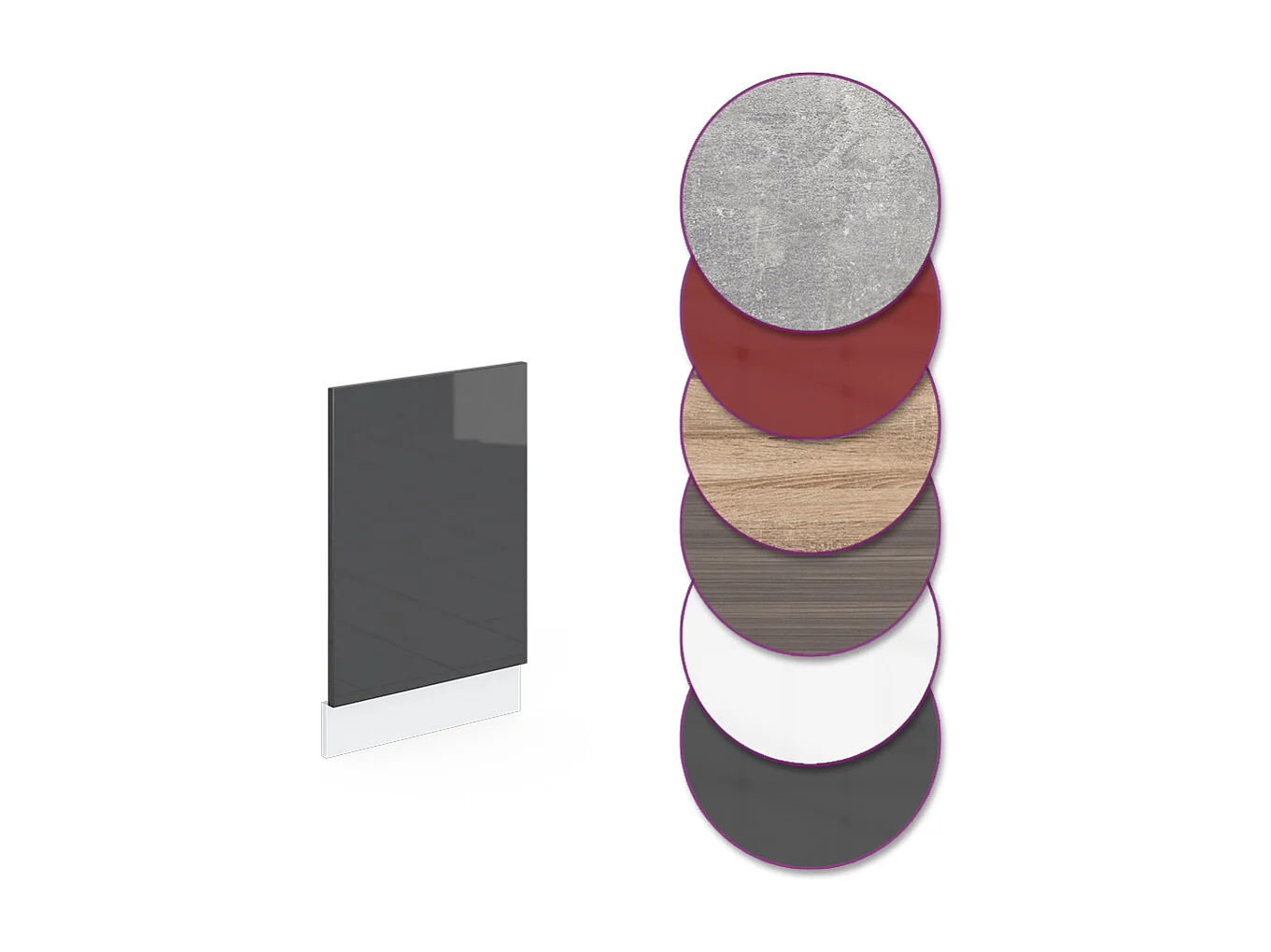 Façade anthracite haute brillance 45x1.6x57.2 r-line