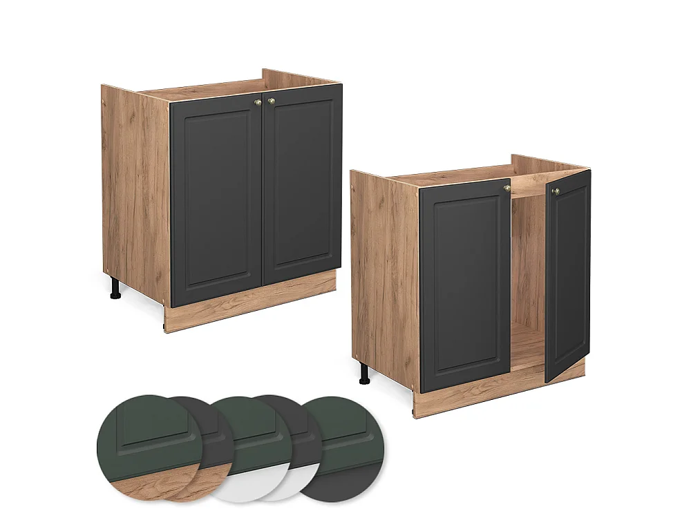 Mobile lavello cucina antracite-oro 80x51.6x82 fame-line