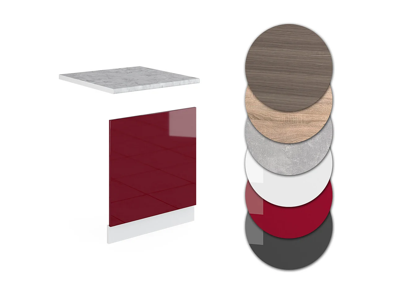 Frontblende rot hochglanz 60x1.6x57.2 r-line