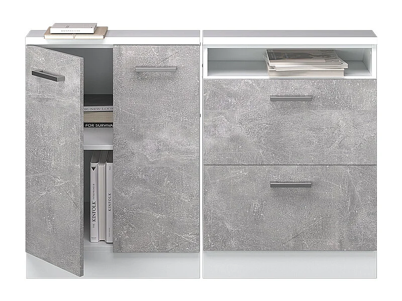 Keukenkast voor schuine wand beton 120x46x81.6 r-line