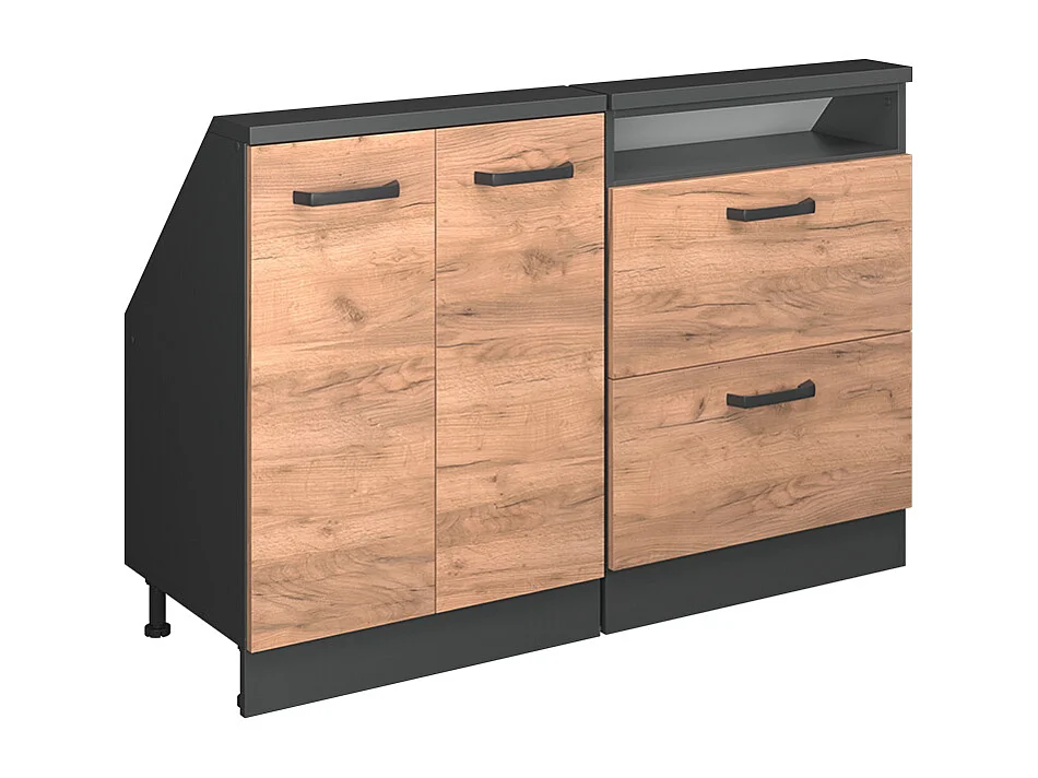 Meuble sous pente chêne de force doré 120x46x81.6 r-line