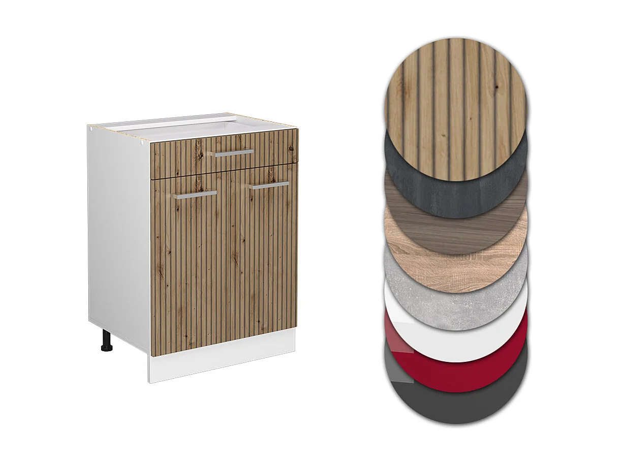 Meuble cuisine chêne artisan 60x46x81.6 r-line