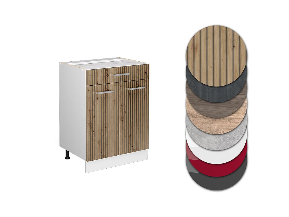 Meuble cuisine chêne artisan 60x46x81.6 r-line