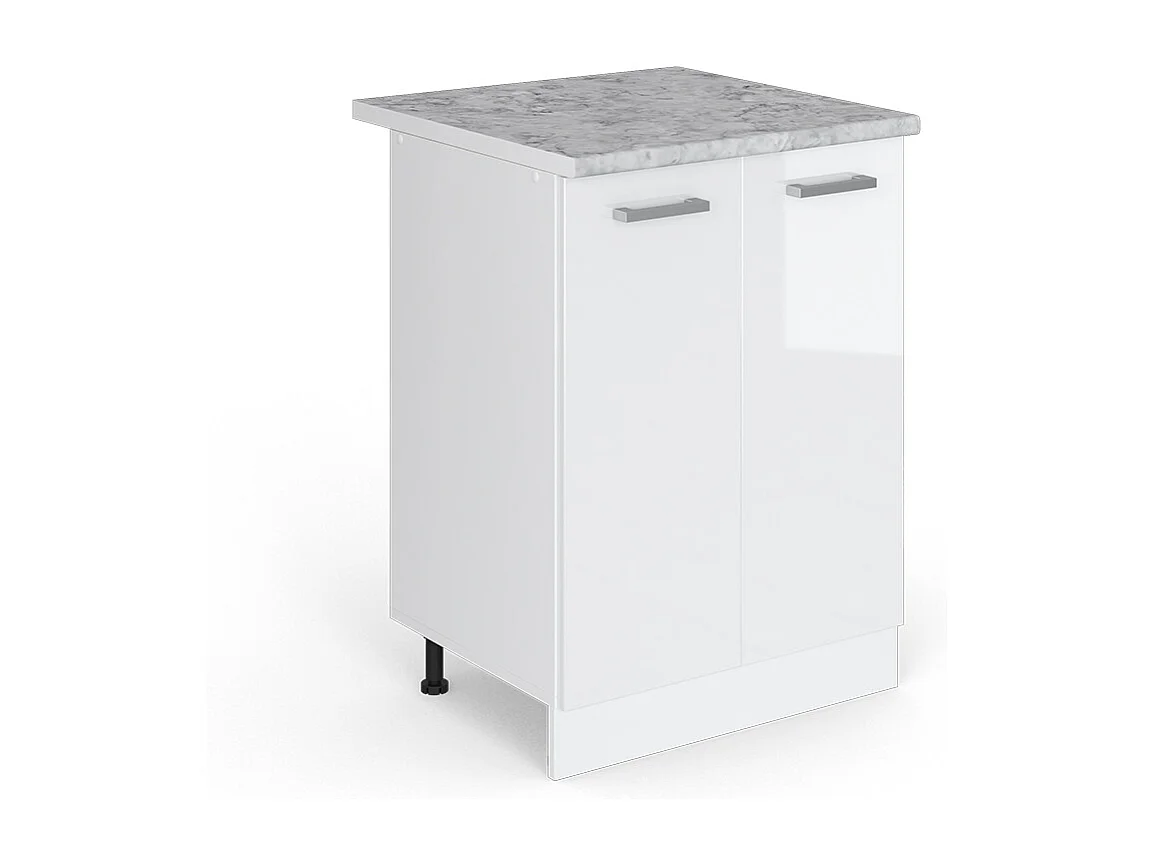 Meuble bas de cuisine blanc haute brillance 60x60x81.6 r-line