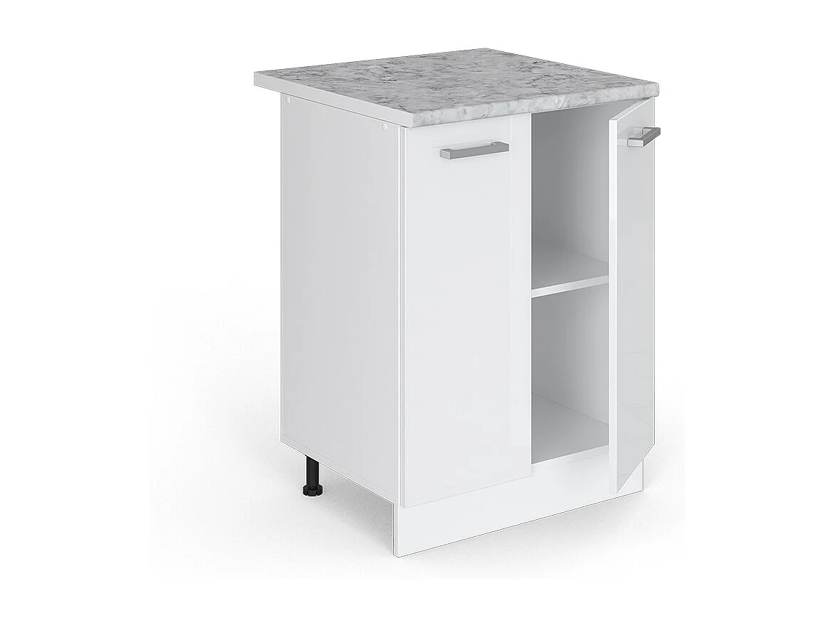 Meuble bas de cuisine blanc haute brillance 60x60x81.6 r-line
