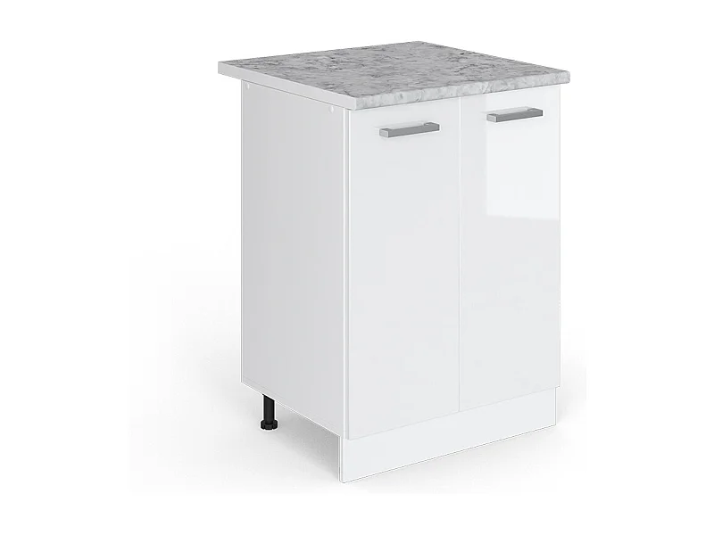 Meuble bas de cuisine blanc haute brillance 60x60x81.6 r-line