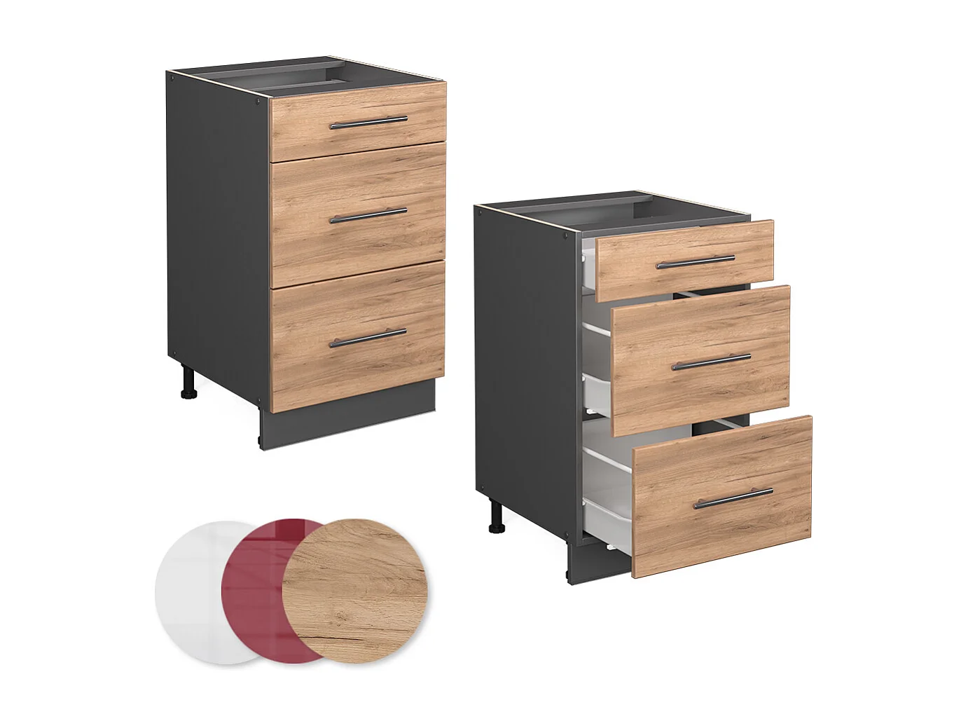 Meuble cuisine chêne de force doré 50x51.6x82 fame-line