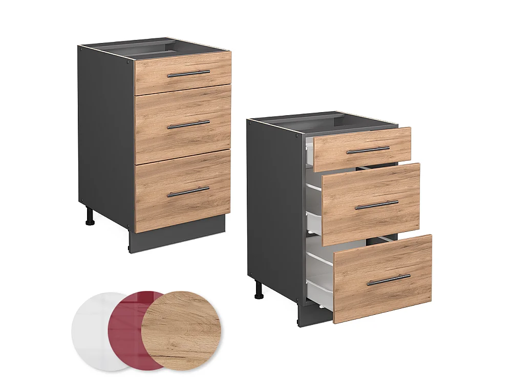 Meuble cuisine chêne de force doré 50x51.6x82 fame-line