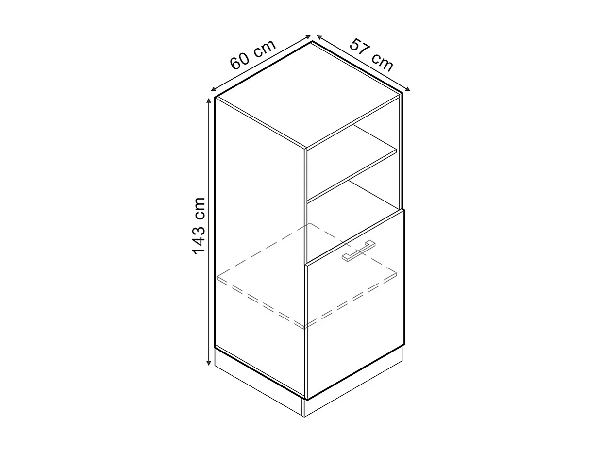 Meuble pour four blanc campagne 60x57x143 r-line