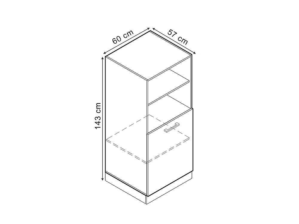 Meuble pour four blanc campagne 60x57x143 r-line
