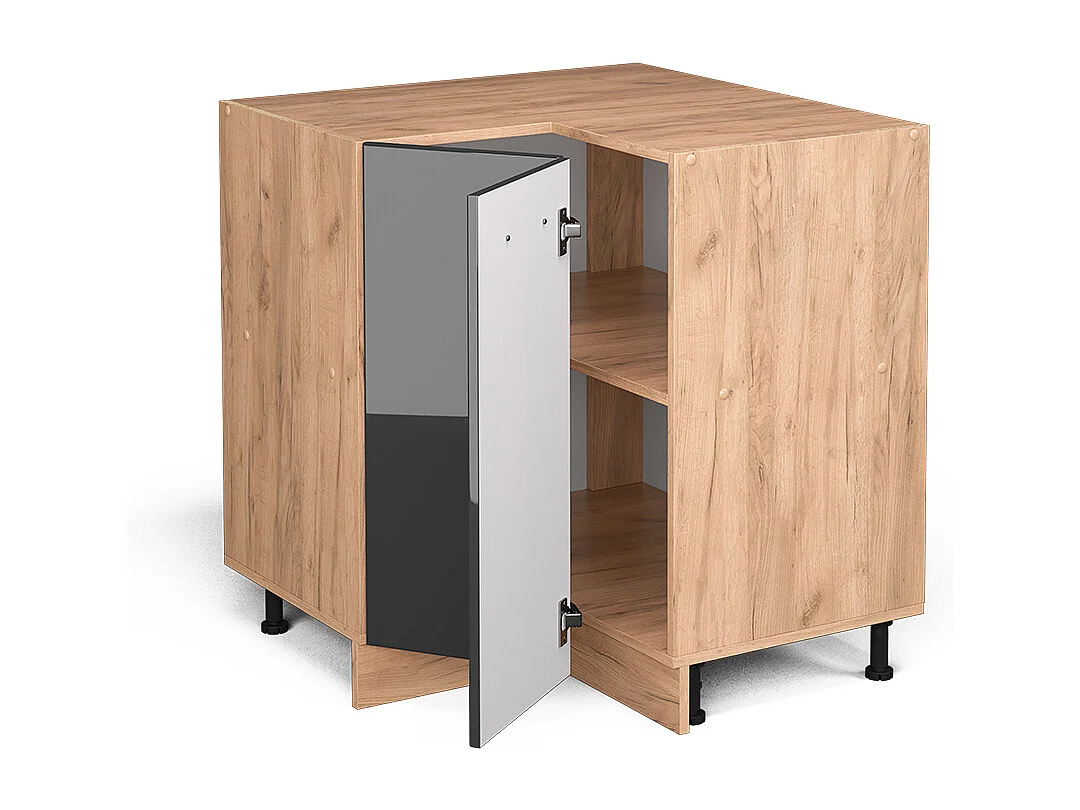 Eckunterschrank anthrazit hochglanz 75.6x46x81.6 r-line