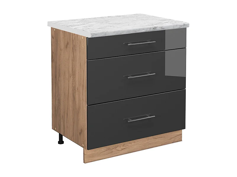 Keukenonderkast antraciet hoogglans 80x60x82 fame-line