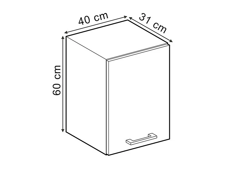 Pensile da cucina rosso lucido 40x31x60 r-line