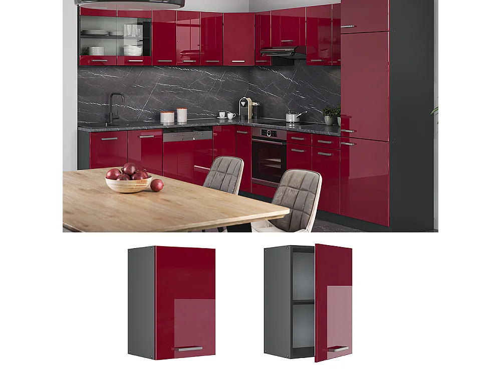 Hängeschrank rot hochglanz 40x31x60 r-line