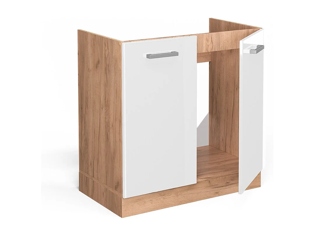 Armario bajo para fregadero blanco alto brillo 80x46x81.6 r-line