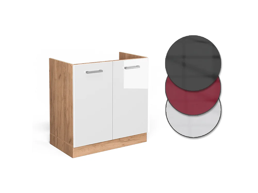 Sink base cabinet white high gloss 80x46x81.6 r-line