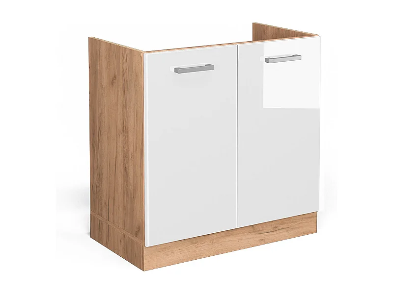 Armario bajo para fregadero blanco alto brillo 80x46x81.6 r-line