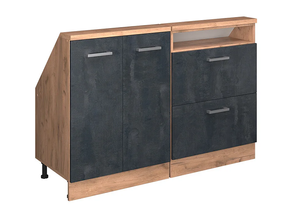 Armario de cocina para techo inclinado hormigón negro 120x46x81.6 r-line