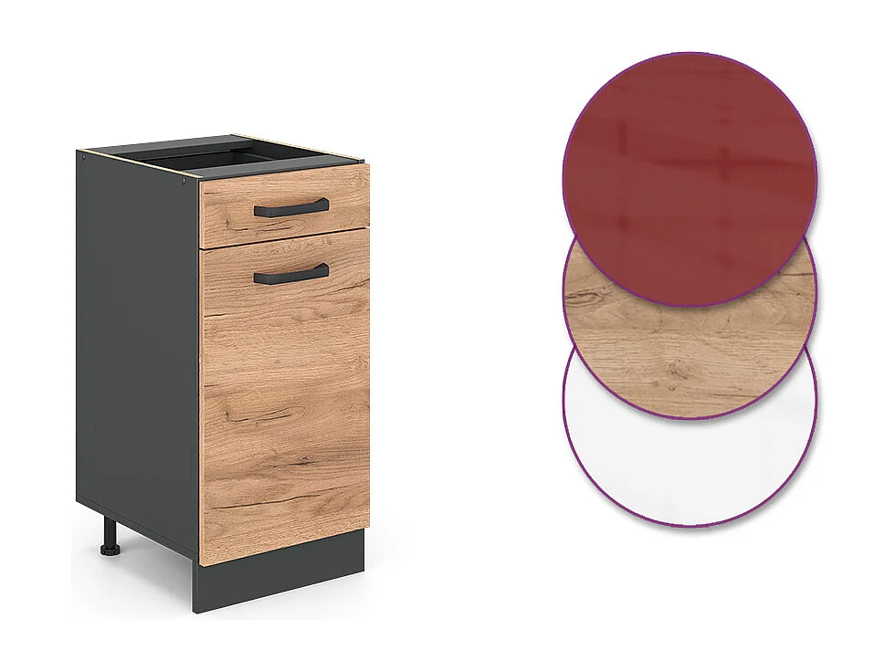 Mueble bajo de cocina roble dorado 40x46x81.6 r-line