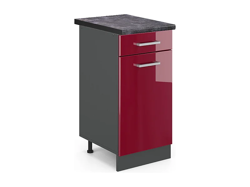 Meuble cuisine rouge brillant 40x60x81.6 r-line