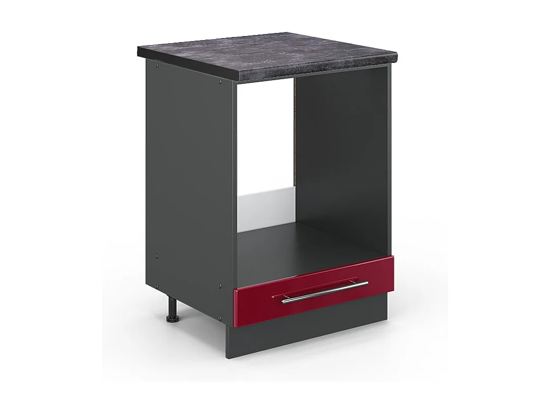 Herdumbauschrank bordeaux hochglanz 60x60x82 fame-line