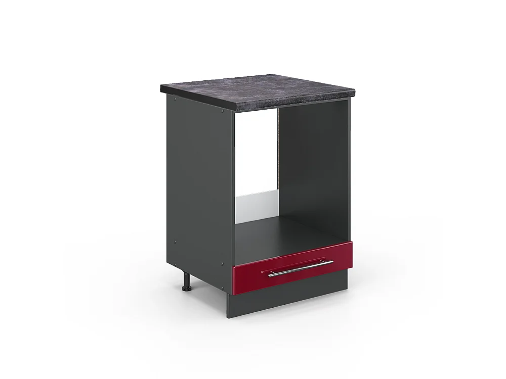 Mobile per forno da incasso Bordeaux lucido 60x60x82 fame-line