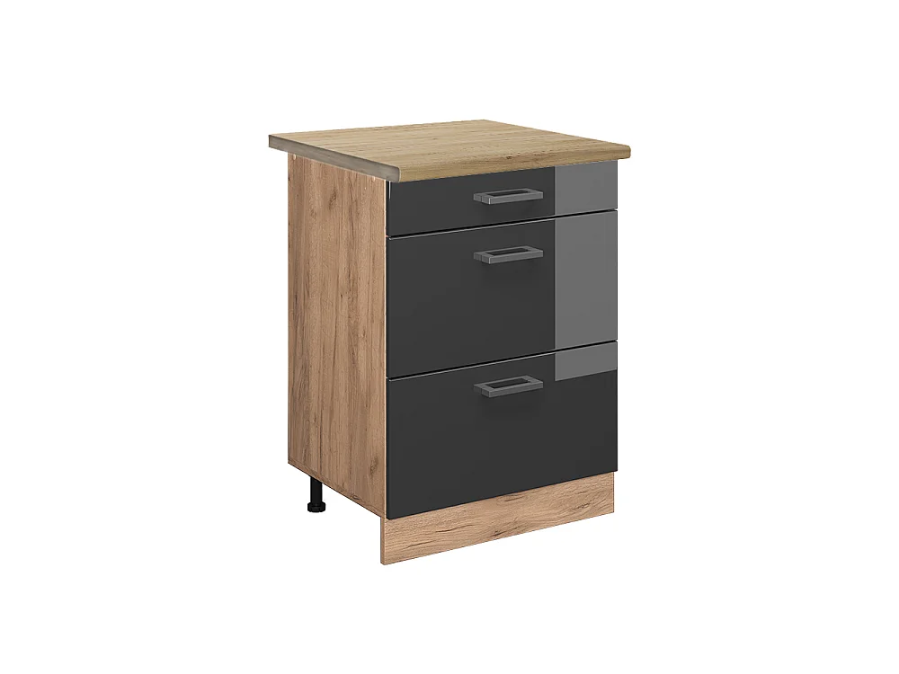 Küchenunterschrank anthrazit hochglanz 60x60x81.6 r-line