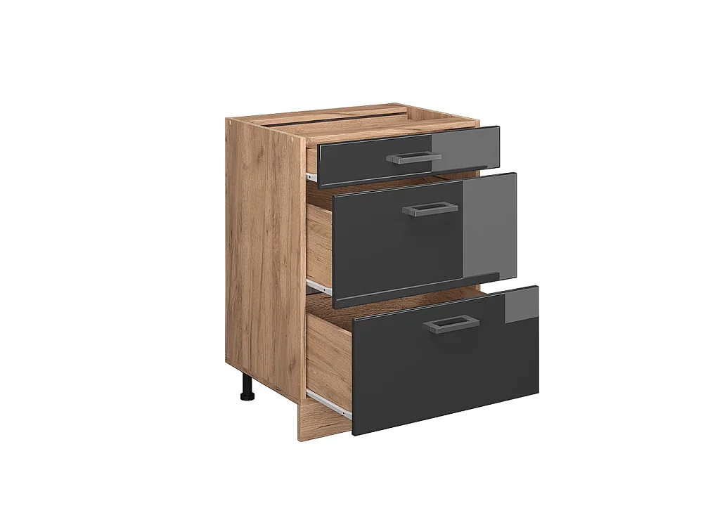 Küchenunterschrank anthrazit hochglanz 60x60x81.6 r-line