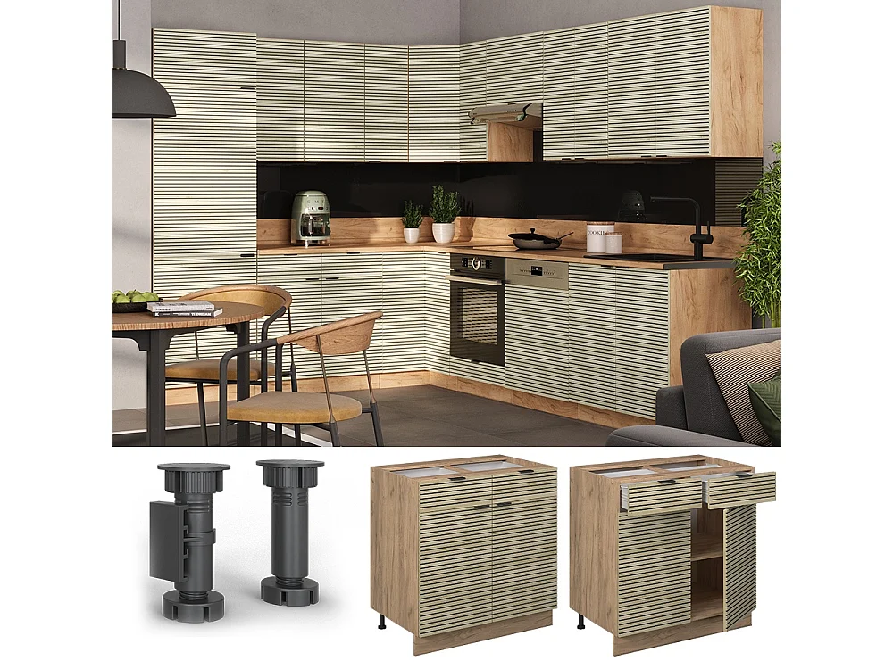 Küchenunterschrank eiche paneel 80x60x82 fame-line