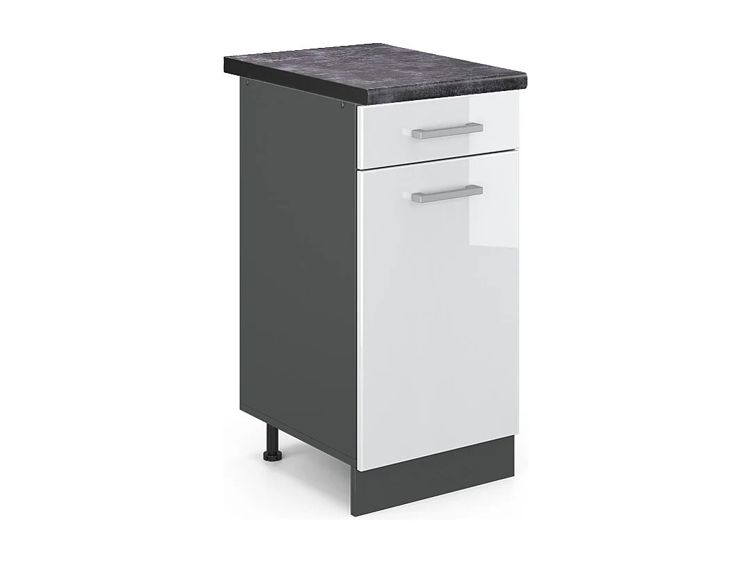 Mobiletto base per cucina bianco lucido 40x60x81.6 r-line
