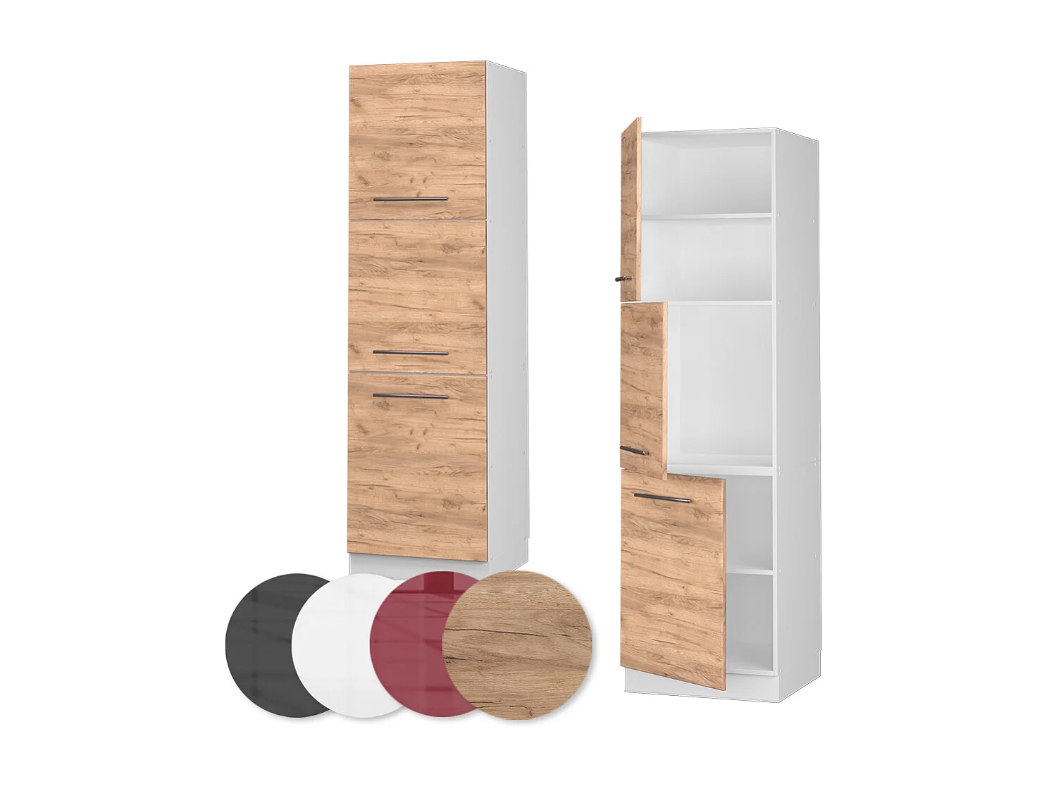 Meuble pour four chêne de force doré 60x58x206.8 fame-line