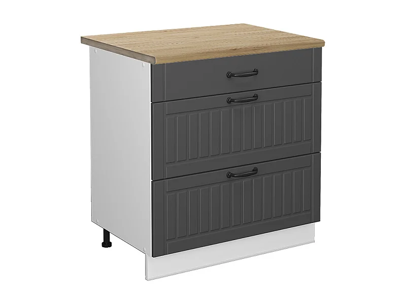 Mueble bajo de cocina antracita casa de campo 80x60x82 fame-line