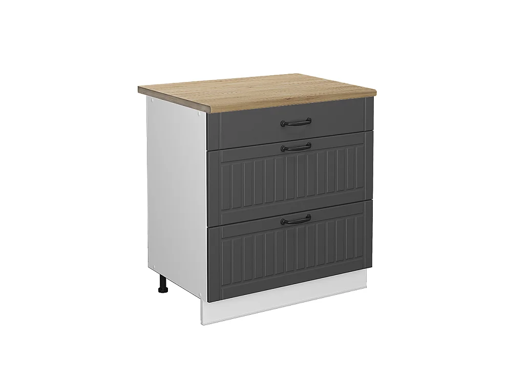 Keukenonderkast antraciet landhuis 80x60x82 fame-line