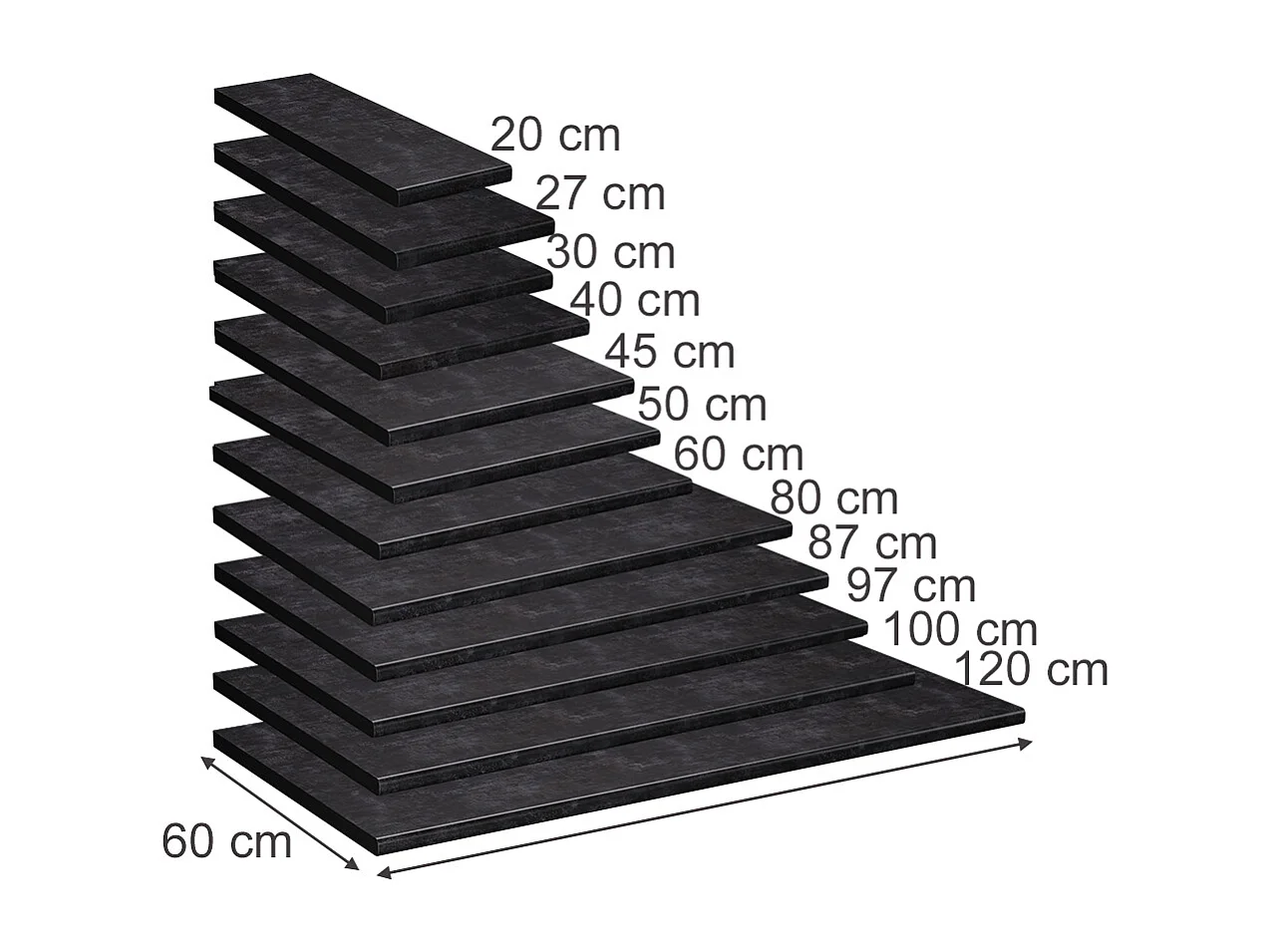 Top cucina antracite 60x60x2.8 r-line
