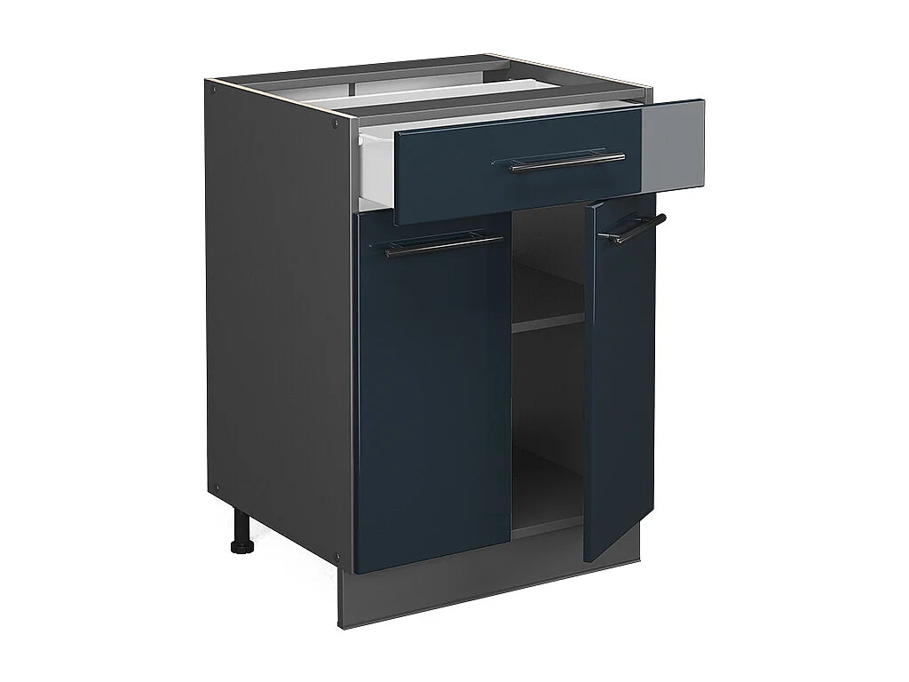 Mobiletto base per cucina blu scuro lucido 60x60x82 fame-line