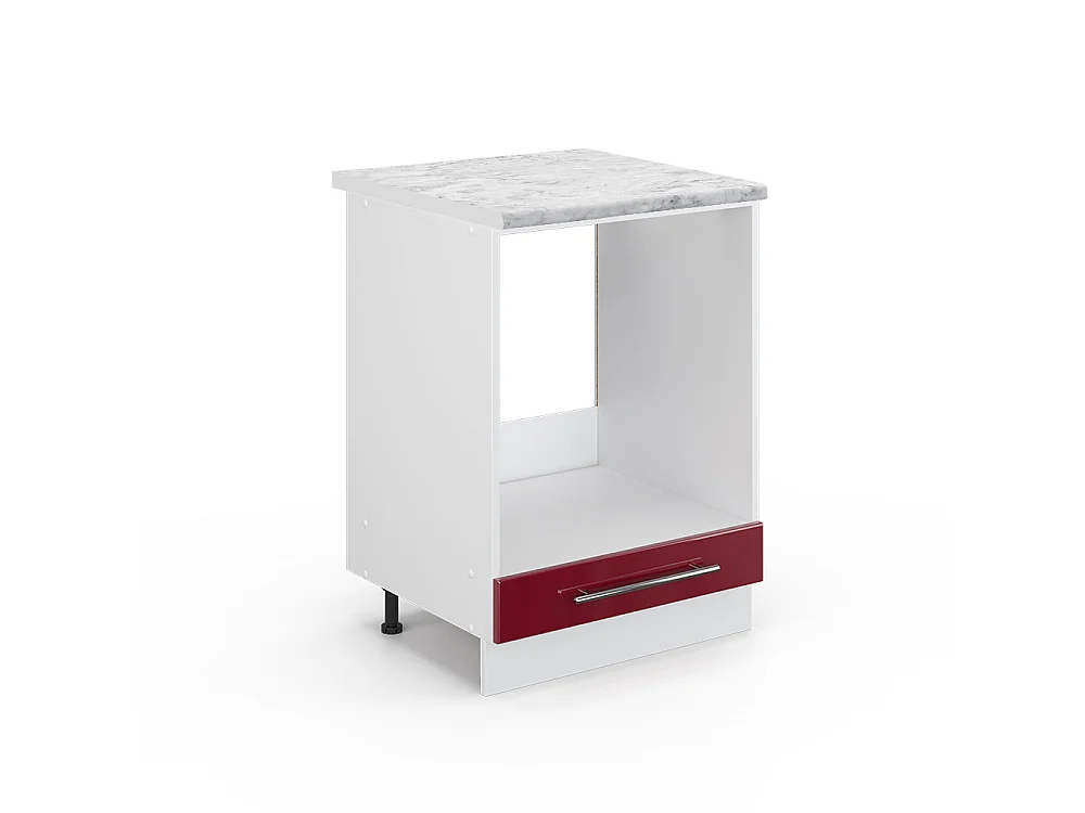 Meuble pour four rouge bordeaux haute brillance 60x60x82 fame-line