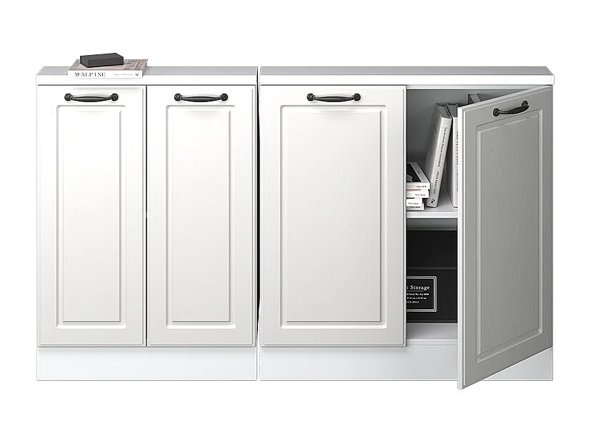 Armario de cocina para techo inclinado blanco casa de campo 140x46x81.6 r-line