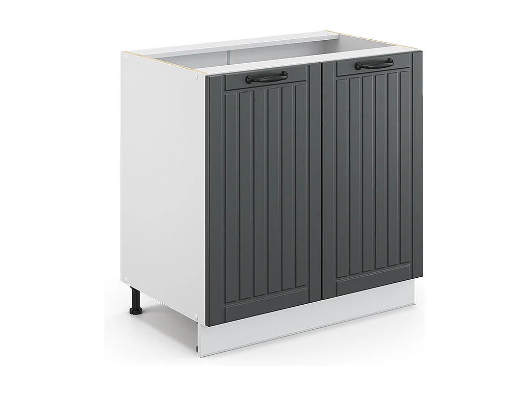 Meuble bas sous-évier anthracite campagne 80x51.6x82 fame-line