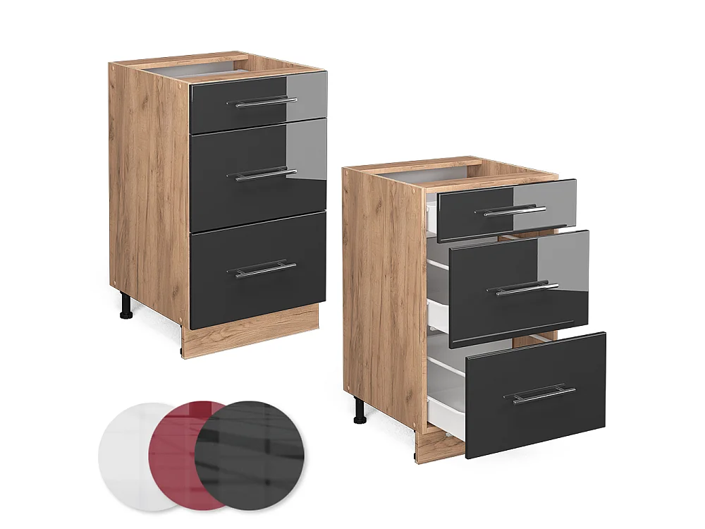 Küchenunterschrank anthrazit hochglanz 50x60x82 fame-line