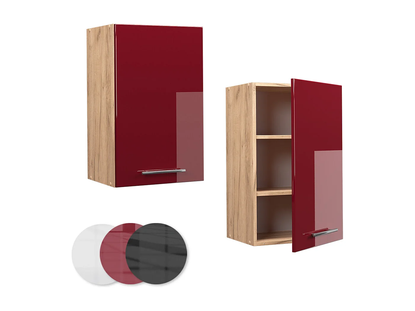 Armario colgante rojo burdeos alto brillo 45x34.1x72 fame-line