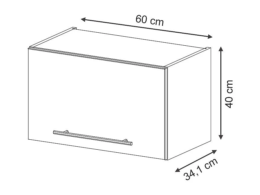 Pensile da cucina nero a righe 60x34.1x40 fame-line