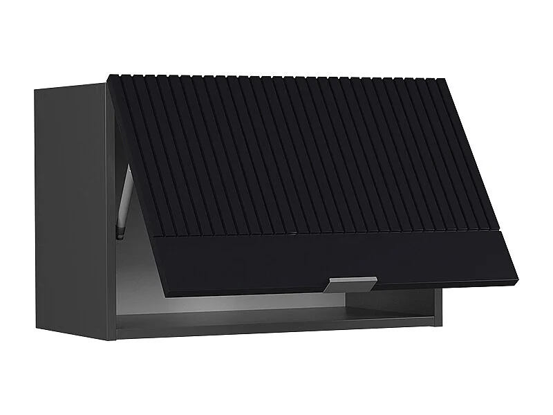 Elément haut de cuisine noir rayé 60x34.1x40 fame-line