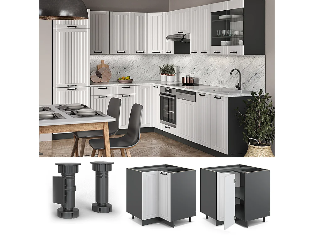 Mobile ad angolo cucina bianco casa di campagna 80.5x60x82 fame-line